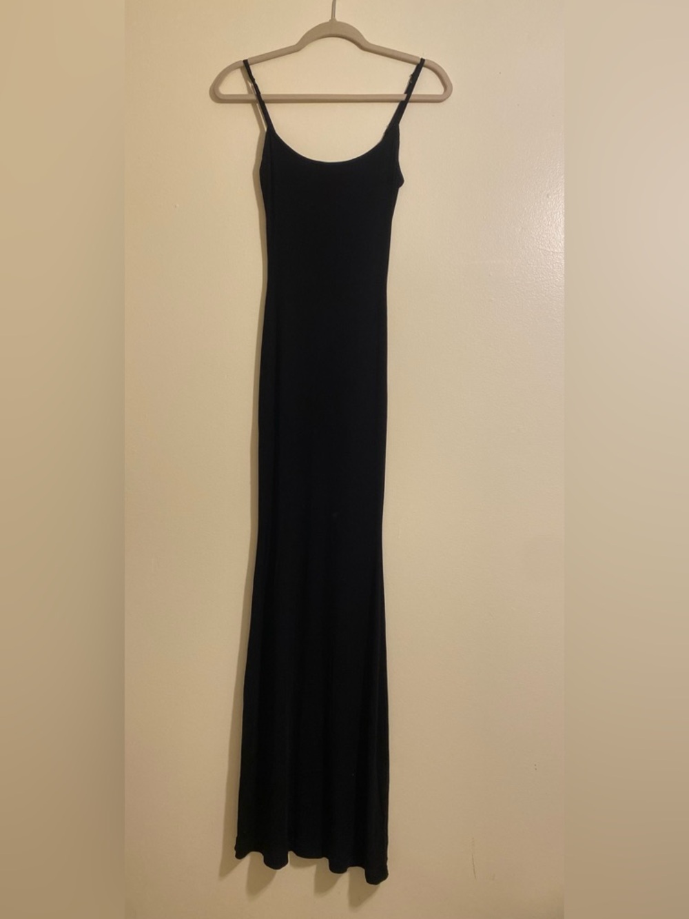 SKIMS LONG SLIP DRESS Black Spaghetti-Strap Maxi Gown. Size M - Picture 5 of 13